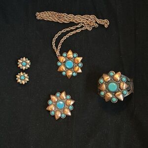 60s Vintage Signed 5-piece Copper Jewelry Set